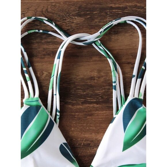 ✨ 2xHP✨Leaf Print Strappy Triangle Bikini Set✨ - Picture 3 of 5